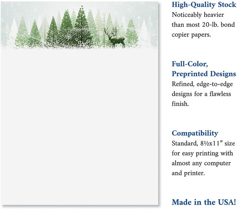 Current Winter Wonderland Stationery - Christmas Holiday Letters, Computer Printer Paper, 25 Sheets, 8½ x 11 Inch, by - Image 4